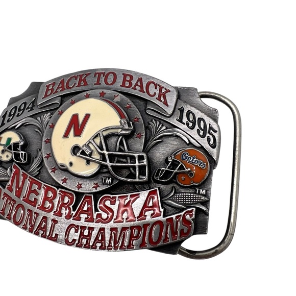 Vtg Limited edition Nebraska Cornhuskers 1994-1995 National Champion belt buckle - Picture 11 of 14